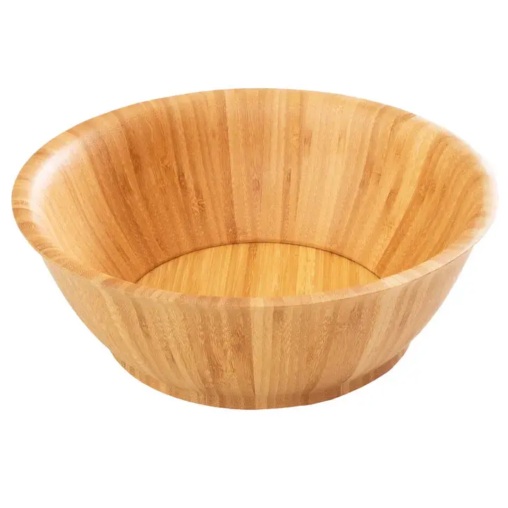 12-Inch Flared Salad Bowl – Natural Bamboo Serving Vessel 1