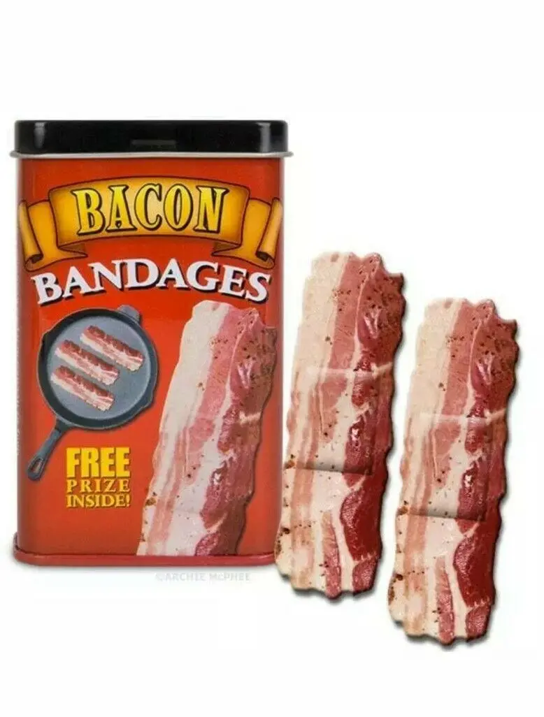 15-Piece Bacon-Print Adhesive Bandage Pack 1