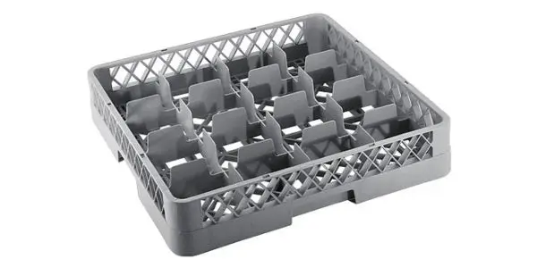 16-Compartment Plastic Glass Rack – Stackable Design 1