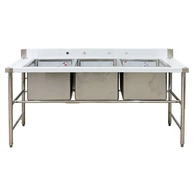18×18-Inch Three-Compartment Stainless Steel Sink – Nsf-Certified, Model S-72-3C 1