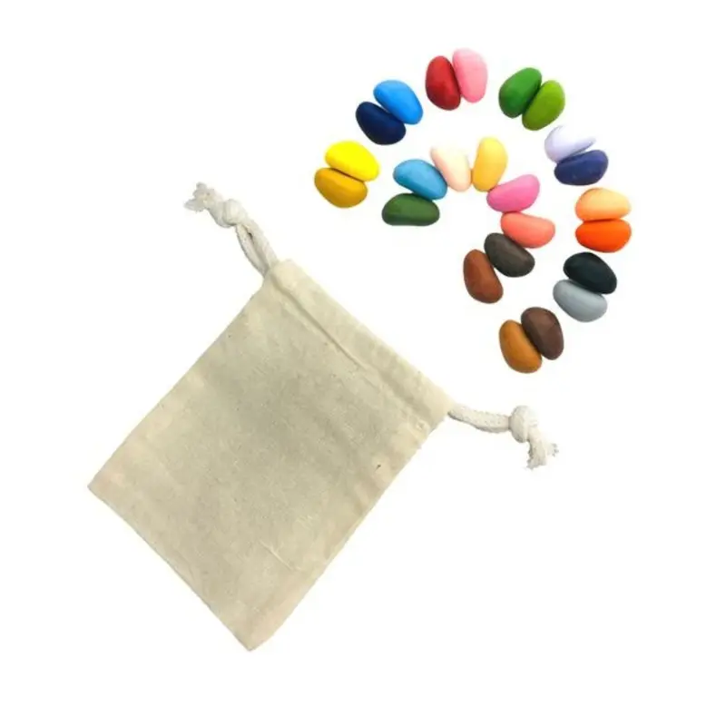 24-Color Rock Crayon Collection In Eco Muslin Bag 1