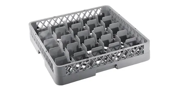 36-Compartment Plastic Glass Rack – Space-Efficient Storage 1