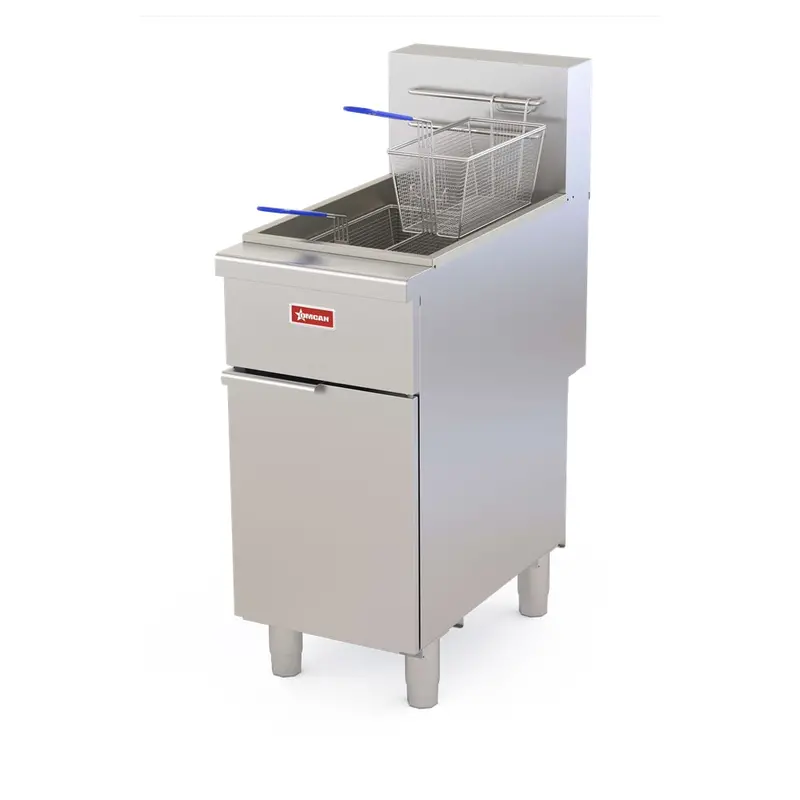 50 Lb Capacity Natural Gas Floor Fryer – Open Pot Design, 122,000 Btu, Model 48550 1