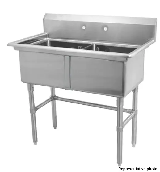 59-Inch Dual-Basin Chef Sink With Center Drain And No Drainboard – Ch-2047 1