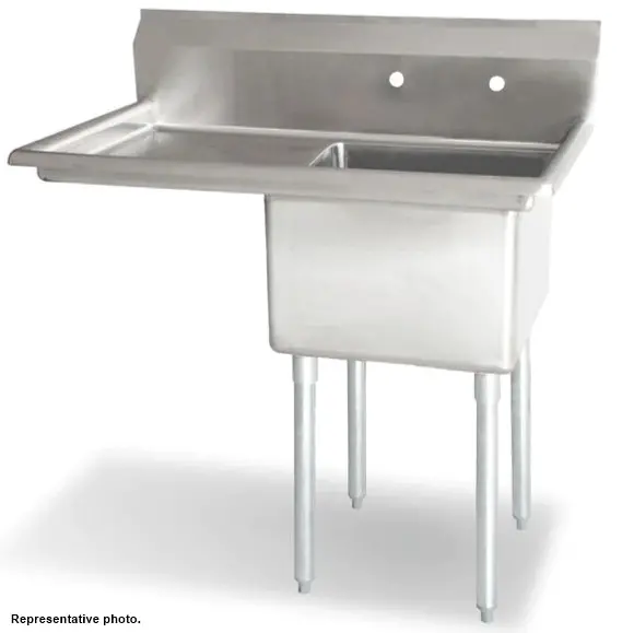 59-Inch Single-Basin Chef Sink With Center Drain And Left-Side Drainboard – Ch-2021 1