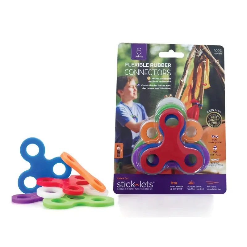6-Piece Hexa Fort Connectors – Modular Construction Play Kit 1