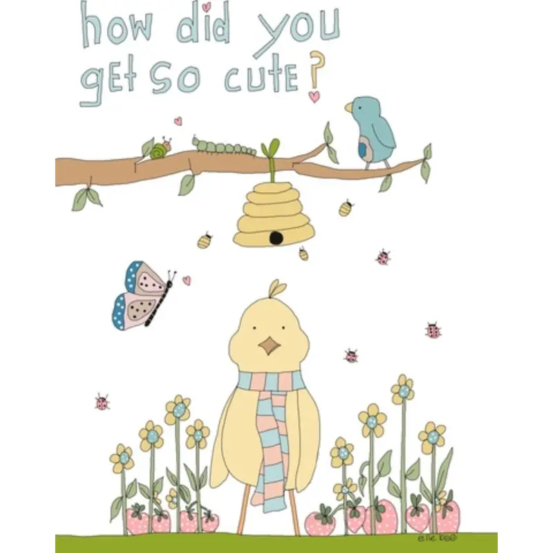 Adorable Duck And Beehive Birthday Card – Playful 'How Did You Get So Cute?' Design 1