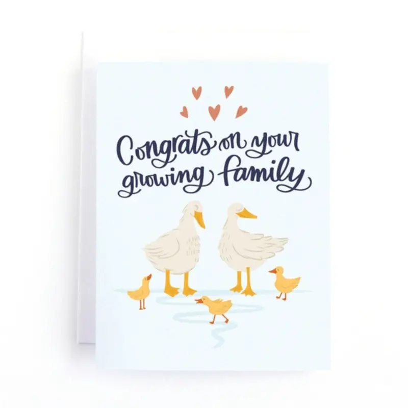 Adorable Duck-Themed New Baby Announcement Card 1