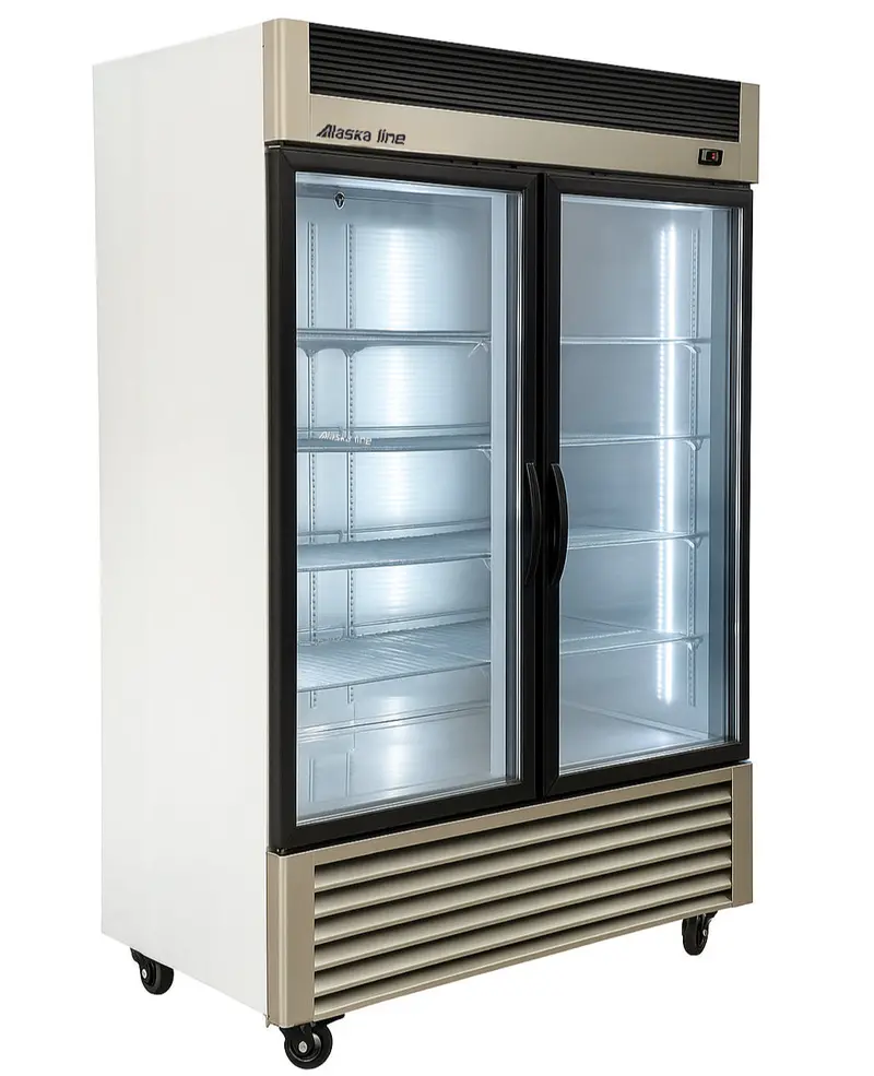 Alaska-Line 55-Inch Two-Door Reach-In Freezer – Glass Front, Commercial Grade (Used, Model For02330) 1