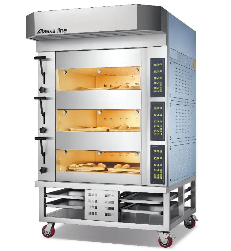 Alaska-Line Electric Three-Tier Deck Oven – High-Output Baking, Model Hit-444 1