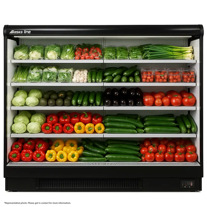 Alaska-Line Hit-22V 101-Inch Open-Air Refrigerated Merchandiser With Curtain – 42.3 Cu. Ft. 1