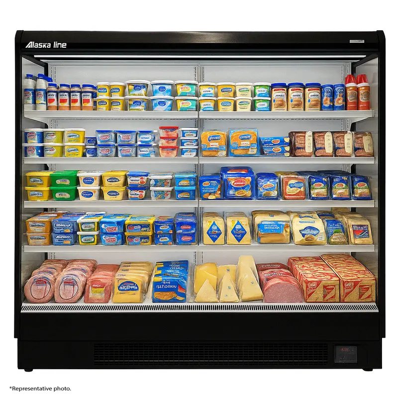 Alaska-Line Hit-23 Open-Air Merchandising Cooler – 76-Inch With Curtain 1