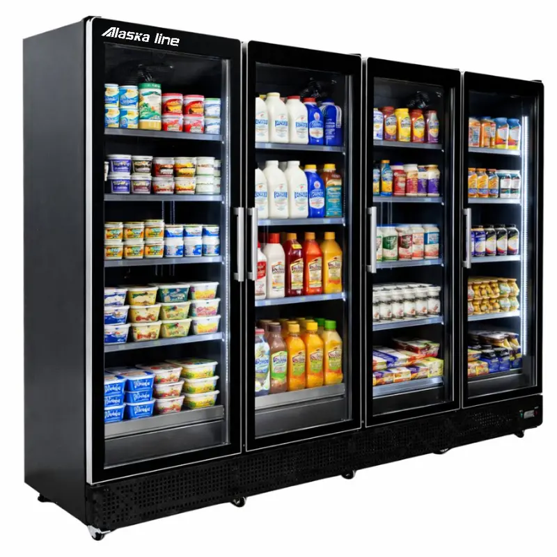 Alaska Line Hit-344H: Four-Swing-Door Glass Display Refrigerator 1