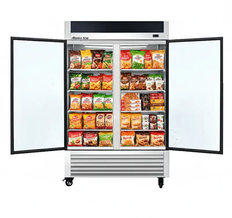 Alaska-Line Hit-408 55" Two-Door Reach-In Freezer – 50 Cu. Ft. 1