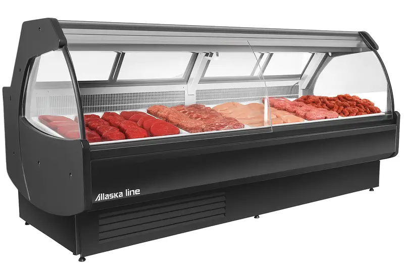 Alaska-Line Hit-44 Gravity-Cooled Meat & Deli Display Cooler – 77" Remote Or Self-Contained 1