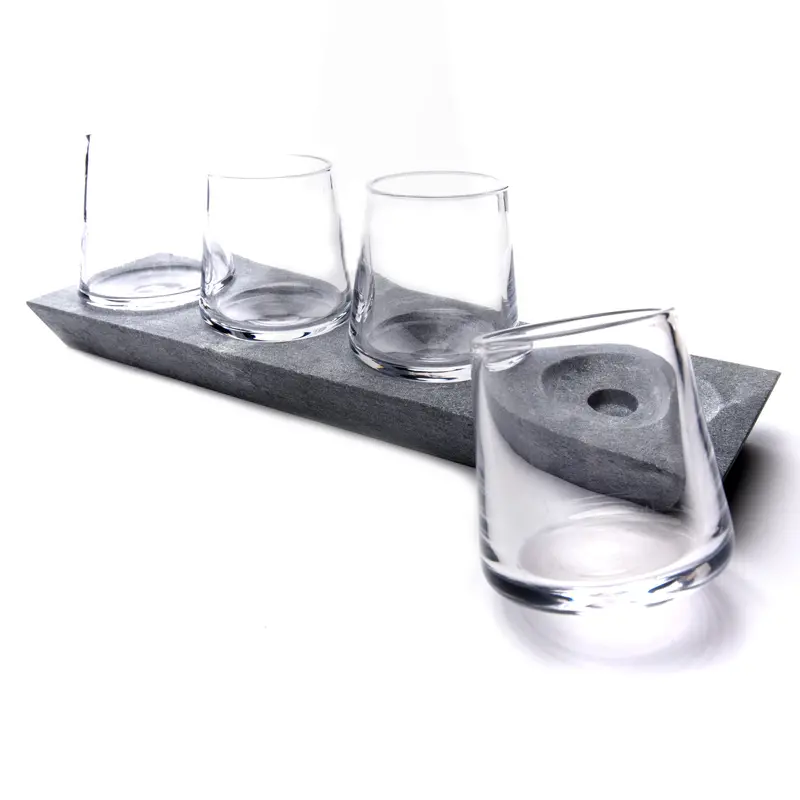 Alpine Whiskey Tumbler Set – 4 Pieces With Soapstone Bases 1