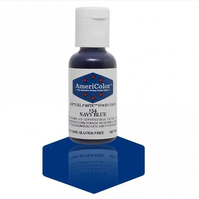 Americolor Deep Navy Blue Gel Food Color (#134) 1