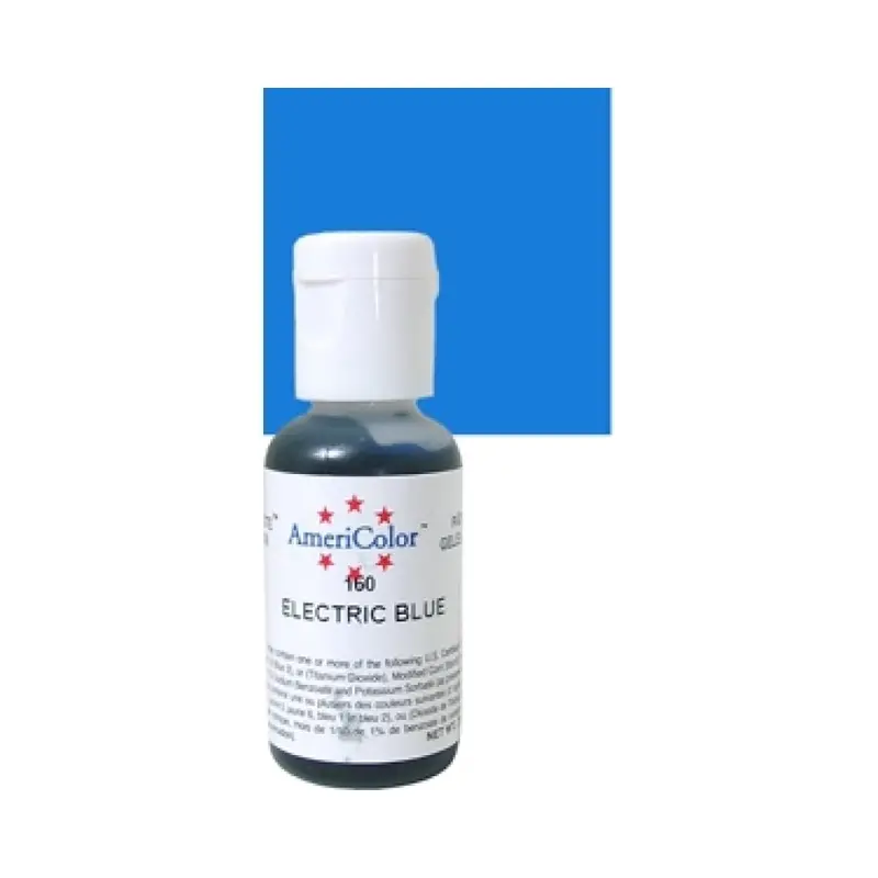 Americolor Vibrant Electric Blue Gel Food Dye (#160) 1