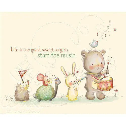 Animal Parade Themed Wall Art Print 1