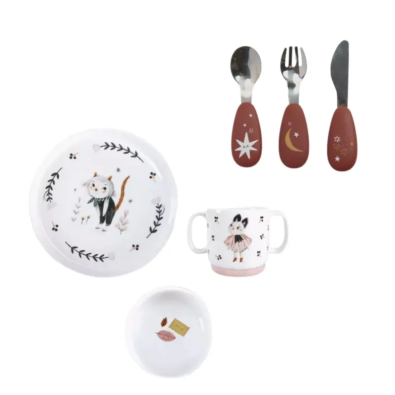 Après La Pluie Porcelain Dinnerware Set With Matching Cutlery 1