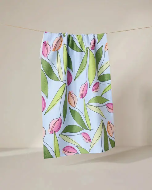 April Showers Floral Tea Towel 1