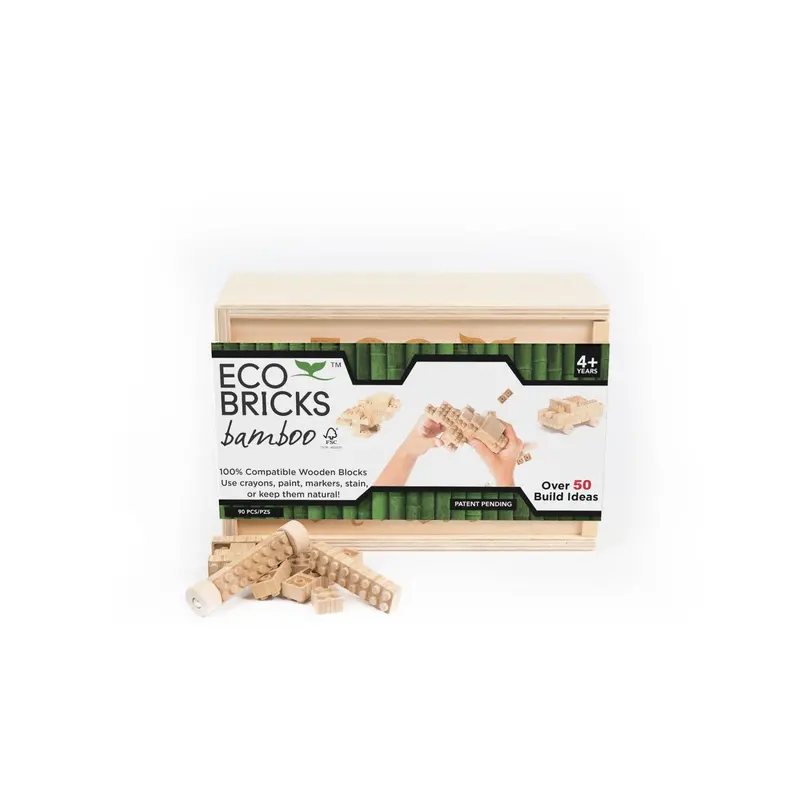 Bamboo Eco-Bricks Building Set – 90-Piece Sustainable Construction Kit 1