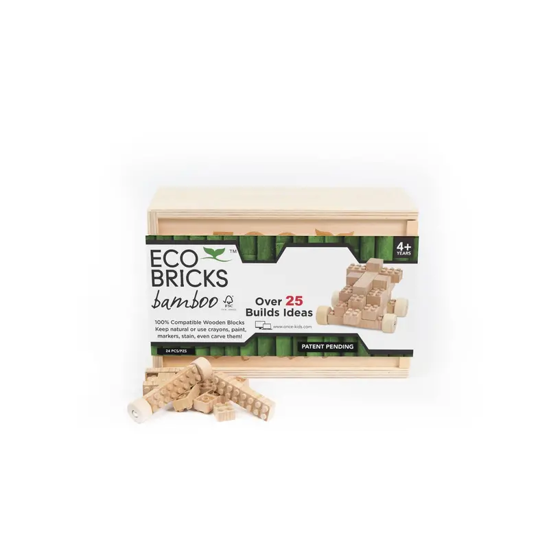 Bamboo Eco-Bricks Starter Set – 24-Piece Eco-Friendly Construction Kit 1