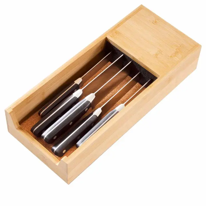 Bamboo Universal Drawer Knife Organizer By Totally Bamboo 1