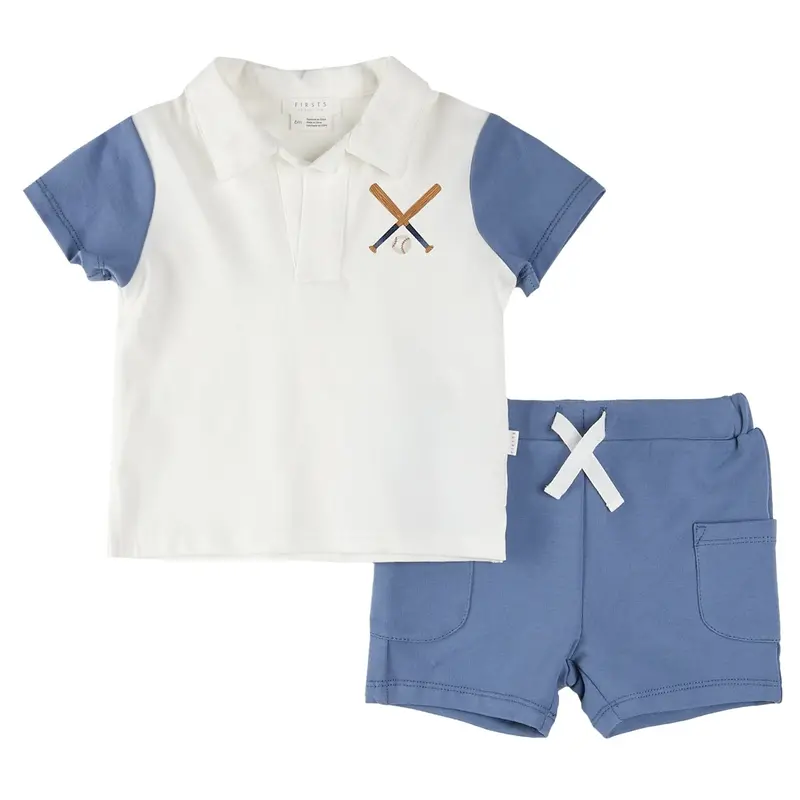 Baseball-Inspired Polo Outfit Set 1