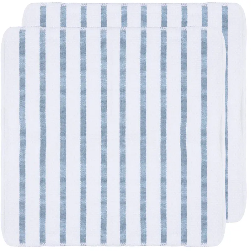 Basketweave Slate Blue Dishcloths (Set Of 2) – Now Designs Premium Cotton Cloths 1