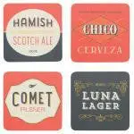 Beer Label Design Cork-Backed Coasters – Stylish Drink Protectors 1