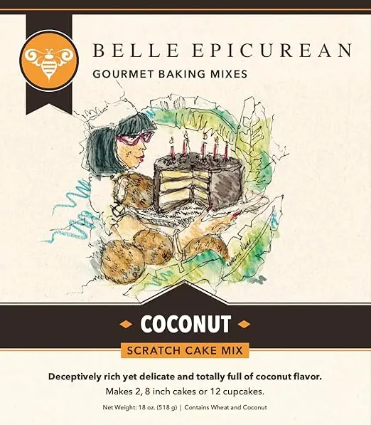 Belle Epicurean Coconut Layer Cake Mix – Tropical Flavor Baking Kit 1