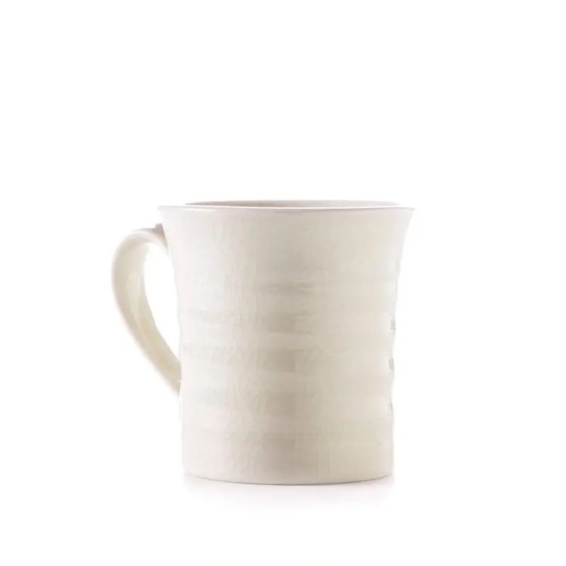 Belmont Ceramic Mug – Second Quality, Crackle Ivory Glaze 1