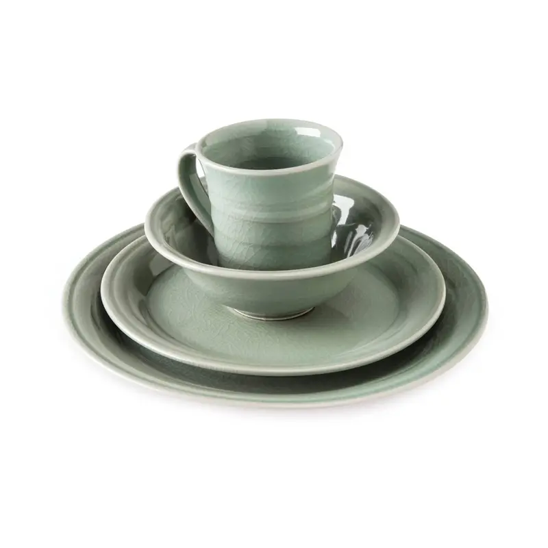 Belmont Crackle Celadon Dinnerware Collection 1