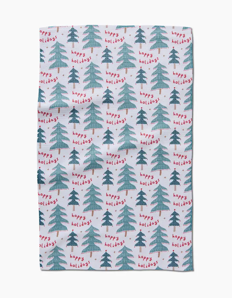 Berry Happy Holidays Hand Towel – Geometry 1