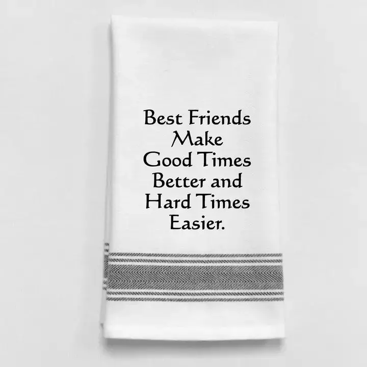 'Best Friends Make Good Times Better' Cotton Tea Towel – Wild Hare 1