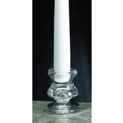 Biedermann & Sons Clear Glass Taper Candle Holder (Small) 1