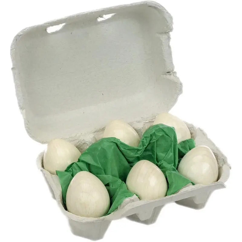 Biofino Set Of Six Painted Wooden Eggs 1
