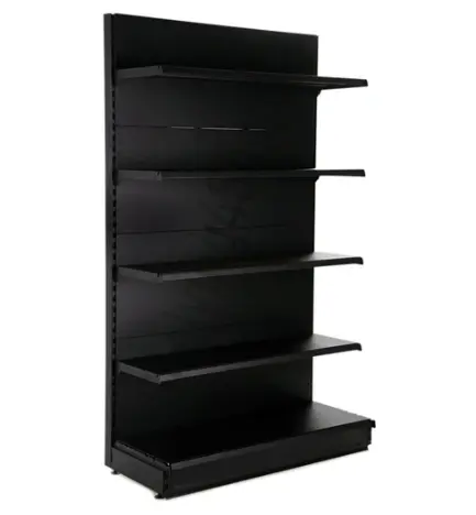 Black Single-Deck Gondola Supermarket Shelving Unit – Hs-Ba 1
