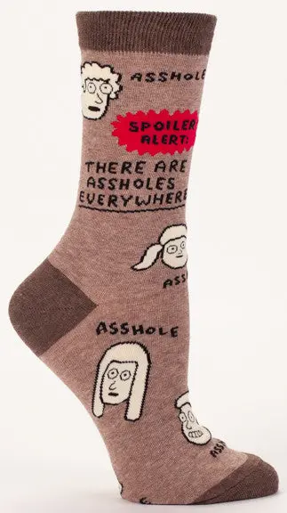 Blue Q 'Assholes Everywhere' Women'S Crew Socks 1