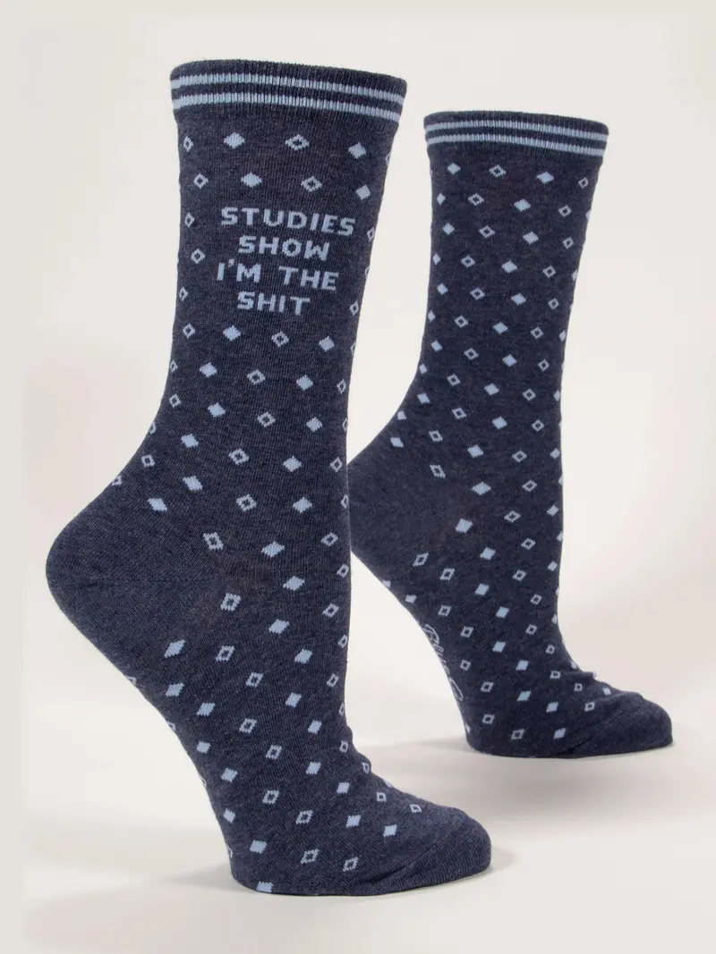 Blue Q Bold Women’S Crew Socks – 'Studies Show I Am The Shit' 1