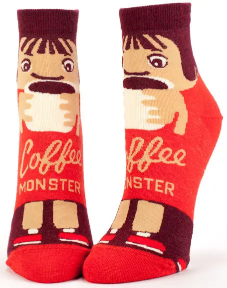 Blue Q 'Coffee Monster' Women'S Ankle Socks 1