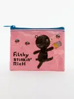 Blue Q Coin Purse – 'Filthy Stinkin Rich' Humorous Compact Wallet 1