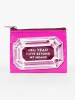 Blue Q Coin Purse – 'Hell Yeah I Live Beyond My Means' Satirical Compact Pouch 1