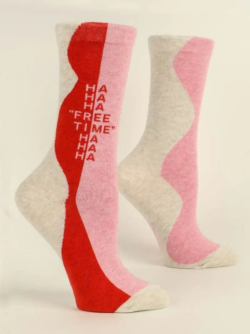 Blue Q Ha-Ha-Free-Time Crew Socks 1
