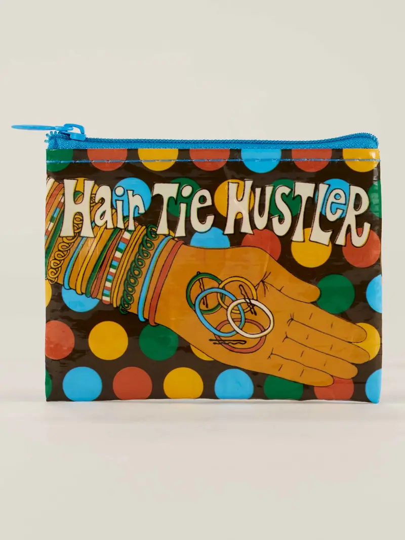 Blue Q Hair Tie & Coin Purse Combo – 'Hair Tie Hustler' Design 1
