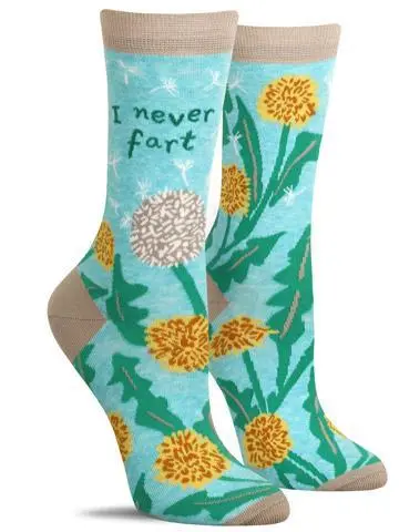 Blue Q 'I Never Fart' Women'S Cotton Crew Socks 1
