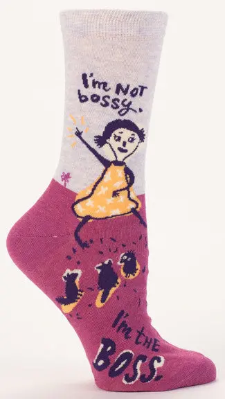 Blue Q 'I'M Not Bossy. I'M The Boss.' Women'S Crew Socks 1