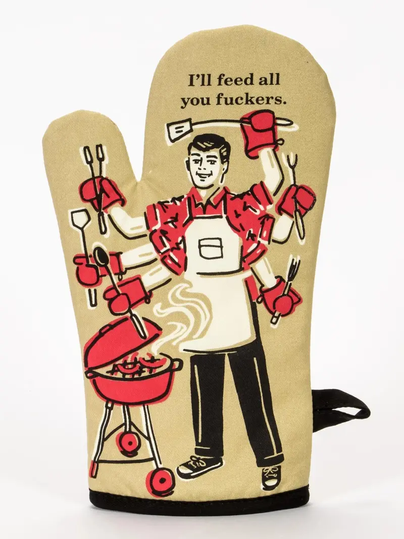 Blue Q Kitchen Towel Or Apron – 'I’Ll Feed All You Fuckers' Bold Culinary Claim 1