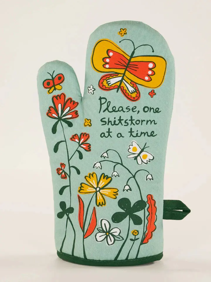 Blue Q Please, One Shitstorm At A Time Oven Mitt 1
